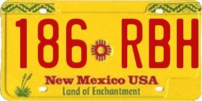 NM license plate 186RBH