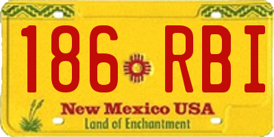 NM license plate 186RBI