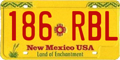 NM license plate 186RBL