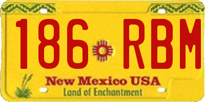 NM license plate 186RBM