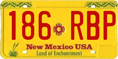 NM license plate 186RBP