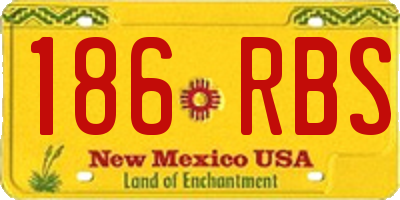 NM license plate 186RBS