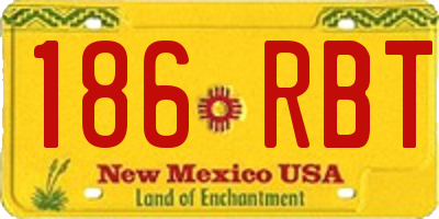 NM license plate 186RBT