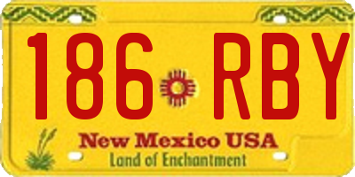 NM license plate 186RBY