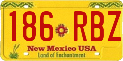 NM license plate 186RBZ