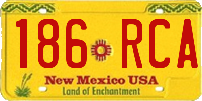 NM license plate 186RCA