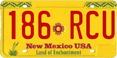 NM license plate 186RCU