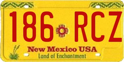 NM license plate 186RCZ
