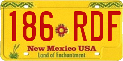 NM license plate 186RDF
