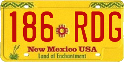 NM license plate 186RDG
