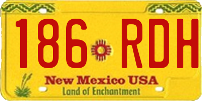 NM license plate 186RDH