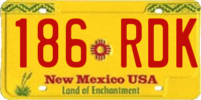 NM license plate 186RDK