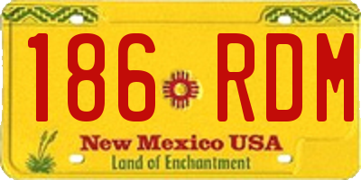 NM license plate 186RDM
