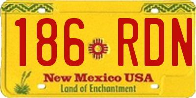NM license plate 186RDN
