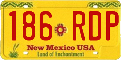NM license plate 186RDP