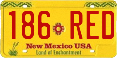 NM license plate 186RED