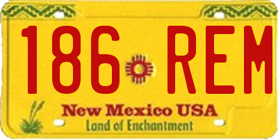 NM license plate 186REM
