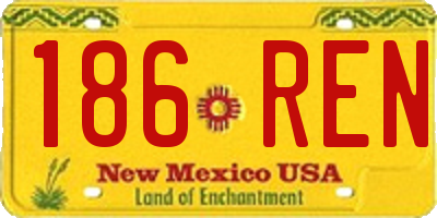 NM license plate 186REN