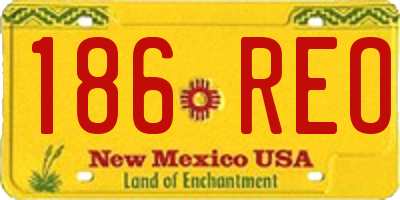 NM license plate 186REO