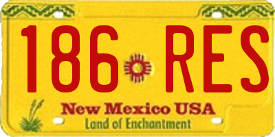 NM license plate 186RES