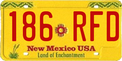 NM license plate 186RFD