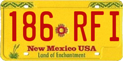 NM license plate 186RFI