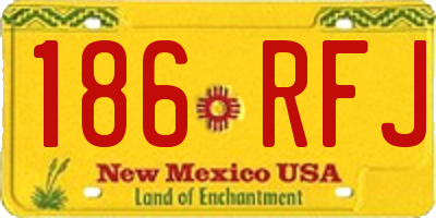 NM license plate 186RFJ