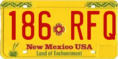 NM license plate 186RFQ