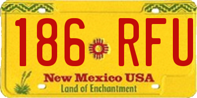 NM license plate 186RFU