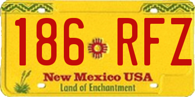 NM license plate 186RFZ