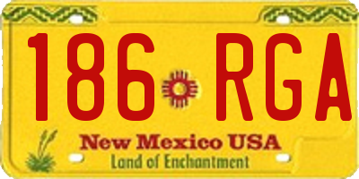 NM license plate 186RGA