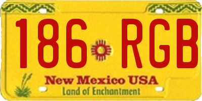 NM license plate 186RGB