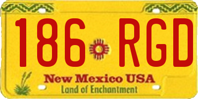 NM license plate 186RGD