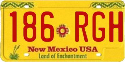 NM license plate 186RGH