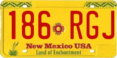 NM license plate 186RGJ