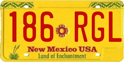 NM license plate 186RGL