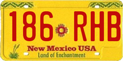 NM license plate 186RHB