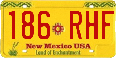 NM license plate 186RHF