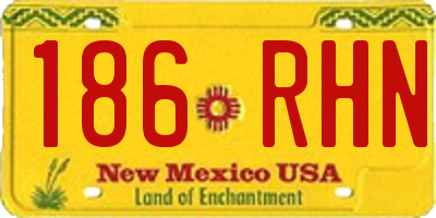 NM license plate 186RHN