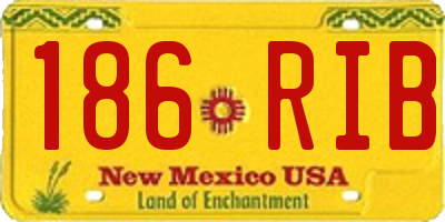 NM license plate 186RIB