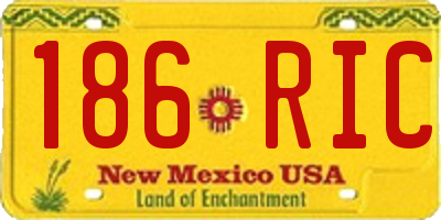 NM license plate 186RIC
