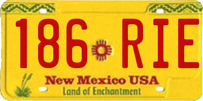 NM license plate 186RIE