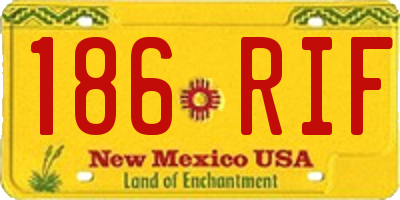 NM license plate 186RIF