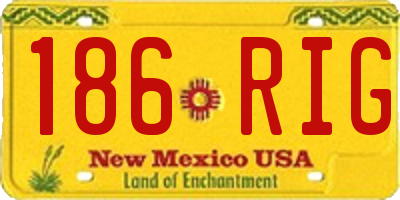 NM license plate 186RIG