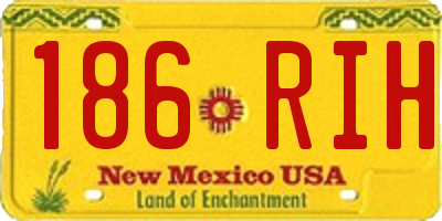 NM license plate 186RIH