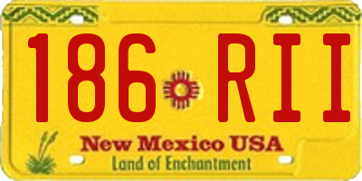 NM license plate 186RII
