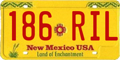 NM license plate 186RIL