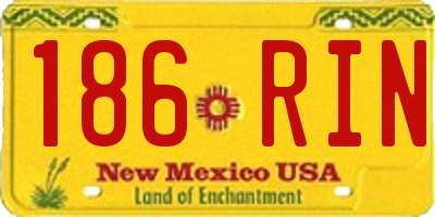 NM license plate 186RIN
