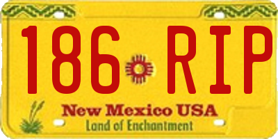 NM license plate 186RIP