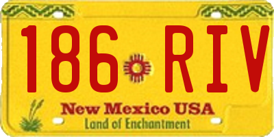 NM license plate 186RIV